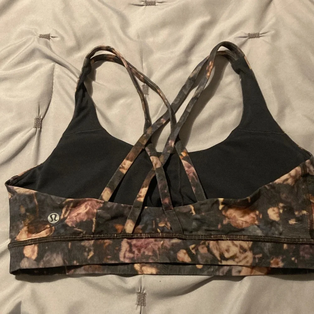 Lululemon Athletica Floral Print Sports Bra - Black and Brown - Picture 3 of 4